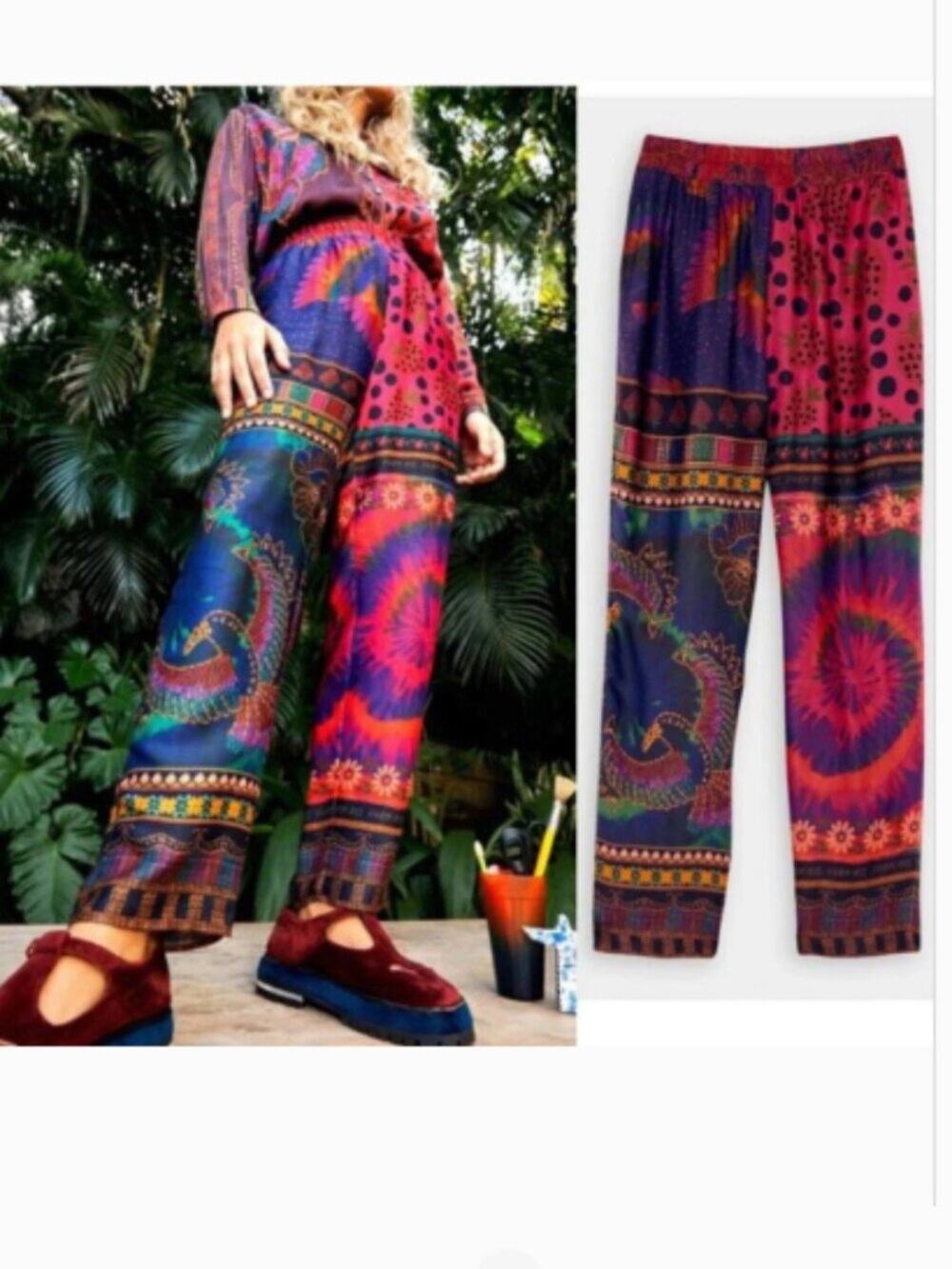 NEW Farm Rio Mixed Scarves Pull-on Pants - Sz XL